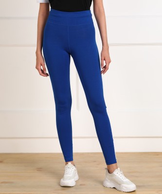 REEBOK Solid Women Blue Tights