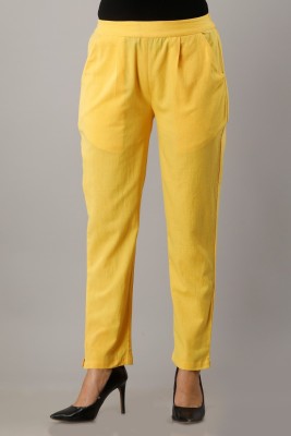 SVARCHI Regular Fit Women Yellow Trousers