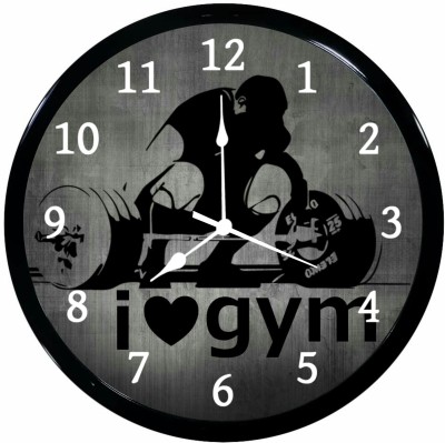 Babawill Analog 28 cm X 28 cm Wall Clock(Black, With Glass, Standard)