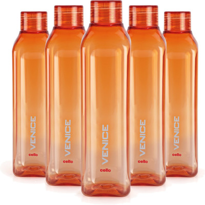 cello 1000 ml Plastic Bottle(Pack of 5, Orange)
