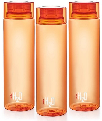 cello Unbreakable H2o Fridge Water (setof 3) 1000 ml Bottle(Pack of 3, Orange, Plastic)