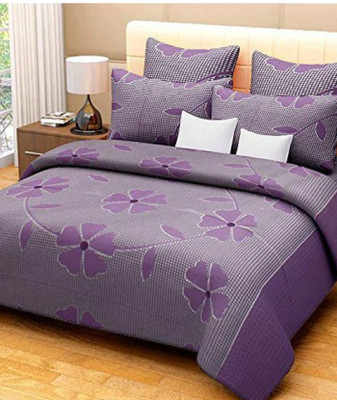 Koli Trading 220 TC Cotton Double Abstract Flat Bedsheet(Pack of 1, White)