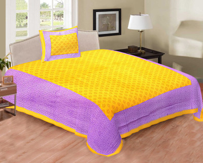 Sonal Textiles 140 TC Cotton Single Printed Flat Bedsheet(Pack of 1, Multicolor)