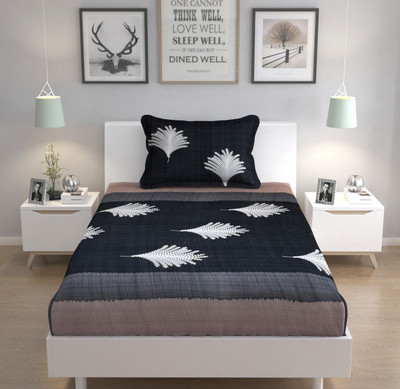 HOMYBEES 220 TC Microfiber Single Printed Flat Bedsheet(Pack of 1, Multi4)