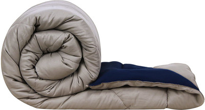 RAASO Solid Double Comforter for  Mild Winter(Microfiber, Grey & Blue)