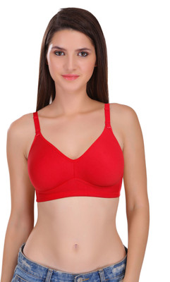Featherline Seamless Bust Controller Lightly Padded T-Shirt Bra Women T-Shirt Lightly Padded Bra(Red)