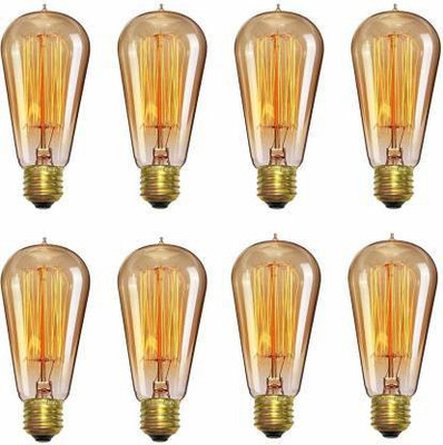Prmoagen 40 W Basic U-Tube E27 Incandescent Bulb(Yellow, Pack of 8)