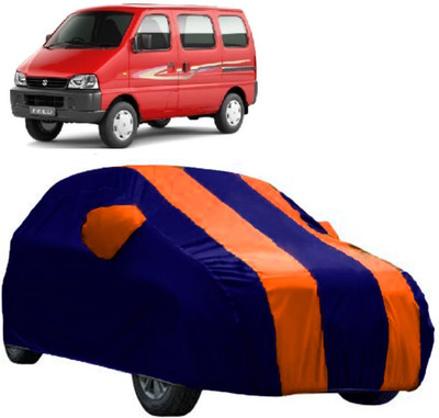 AutoCover Car Cover For Maruti Suzuki Eeco (With Mirror Pockets)(Orange, Blue)