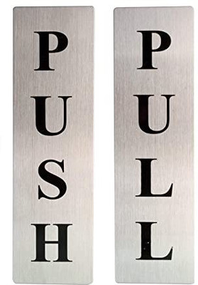 Lakshya Signages Push & Pull Metal Signage Board Emergency Sign