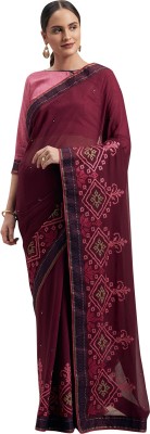 Shaily Retails Embroidered Bollywood Chiffon Saree(Purple)
