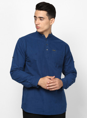 Urbano Fashion Men Solid Casual Dark Blue Shirt