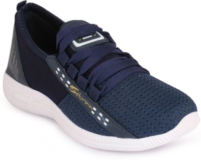 Wave Walker Running Shoes For Men(Navy, Gold , 9)