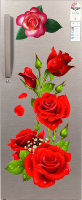 AK WALL STICKERS 100 cm RED ROSE Self Adhesive Sticker(Pack of 1)