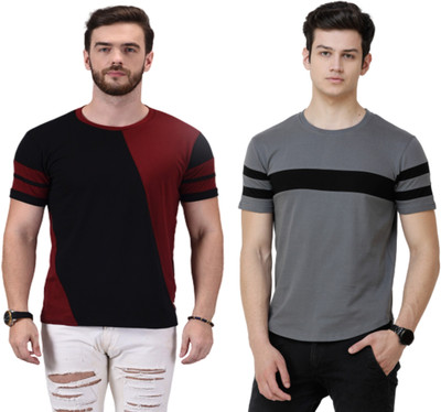 Wrath Colorblock Men Round Neck Multicolor T-Shirt