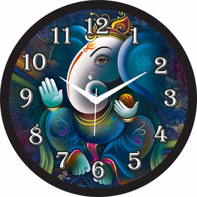 anshul art Analog 30 cm X 30 cm Wall Clock(Black, With Glass, Standard)