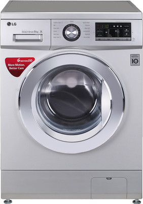 LG 8 kg 5 Star Fully Automatic Front Load with In-built Heater Silver  (FHM1208ZDL.ALSQEIL)