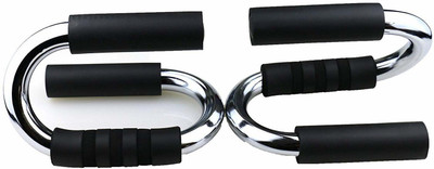 SanR Push Up Bars Training Equipment Portable Push Push-up Bar(Black, Silver)