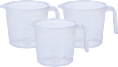 KUBER INDUSTRIES Plastic Bath Mug(White 1.1)
