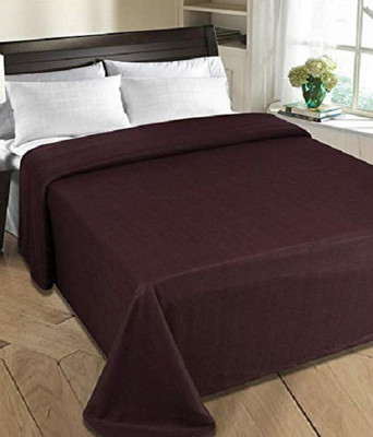 AAZEEM Solid Double AC Blanket for  Mild Winter(Polyester, Brown)