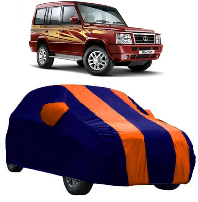 AutoCover Car Cover For Tata Sumo Gold (With Mirror Pockets)(Orange, Blue)