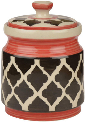 Viktaay Crafts India Ceramic Grocery Container  - 1000 ml(Red)
