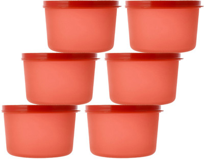 KUBER INDUSTRIES Plastic Utility Container  - 200 ml(Pack of 6, Red)
