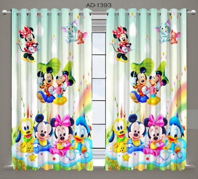 Koli Trading 213 cm (7 ft) Door Polyester Semi Transparent Curtain (Pack Of 2)(Multicolor, Abstract)