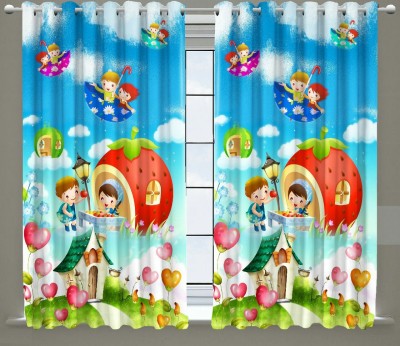Koli Trading 213 cm (7 ft) Polyester Door Curtain (Pack Of 2)(Cartoon, Multicolor)