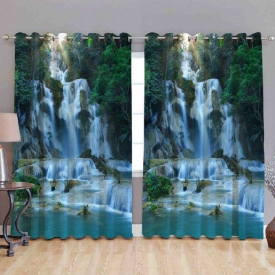 Koli Trading 274 cm (9 ft) Polyester Semi Transparent Long Door Curtain (Pack Of 2)(Abstract, Multicolor)