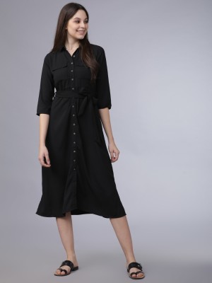 Tokyo Talkies Women A-line Black Dress