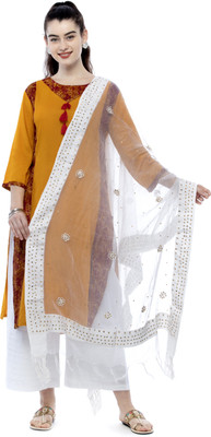 A R SILK Cotton Blend Embroidered Women Dupatta
