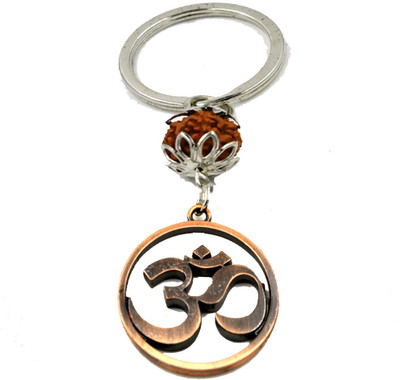 AFH OM Symbol Copper Religoius Family Gift Rudraksha Decorative Key Chain Key Chain