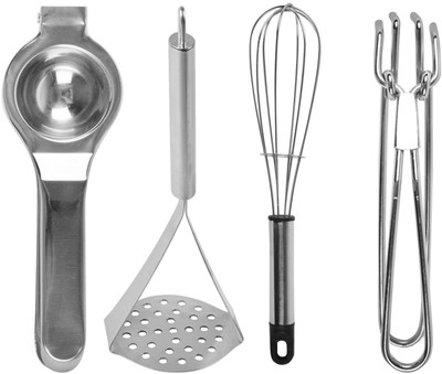 Hissler Stainless Steel Kitchen Tools Set Kitchen Tool Set(Steel, Juicer, Masher, Whisk, Baking Tools)