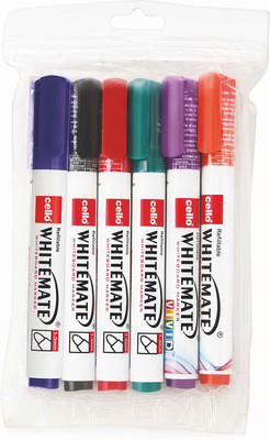 Cello Whitemate Whiteboard Marker(Set of 6, Multicolor)