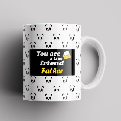 Beautum Father True Friend Best Gift White Ceramic (350) ml Model No:BPNDAZX005651 Ceramic Coffee Mug(350 ml)