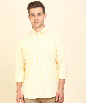 Van Heusen Sport Men Striped Casual Yellow Shirt