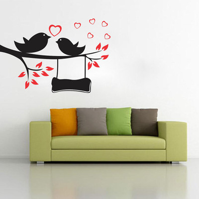 fuzzy 100 cm Tree Self Adhesive Sticker(Pack of 1)