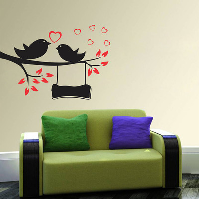 fuzzy 70 cm Birds Self Adhesive Sticker(Pack of 1)