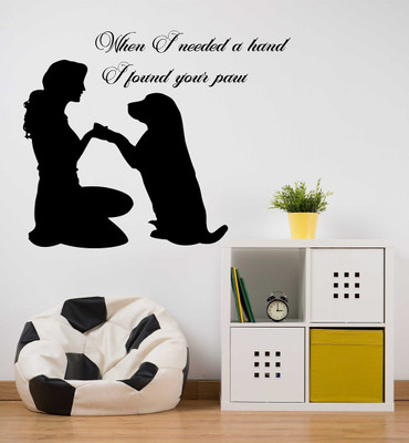 fuzzy 80 cm Dog Self Adhesive Sticker(Pack of 1)