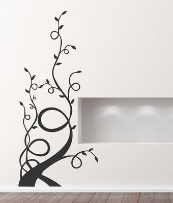 fuzzy 75 cm Tree Self Adhesive Sticker(Pack of 1)