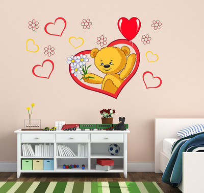 fuzzy 105 cm Teady Self Adhesive Sticker(Pack of 1)