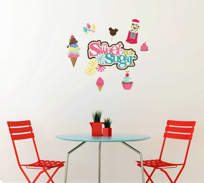 fuzzy 85 cm Ice cream Self Adhesive Sticker(Pack of 1)