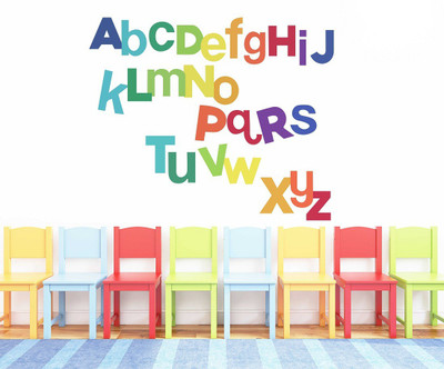 fuzzy 75 cm Alphabet Self Adhesive Sticker(Pack of 1)