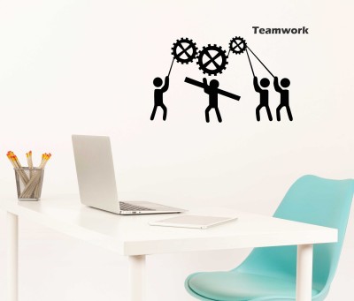 fuzzy 110 cm Team Work Self Adhesive Sticker(Pack of 1)