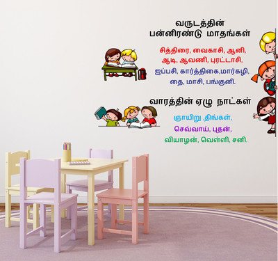 fuzzy 60 cm Tamil Week Self Adhesive Sticker(Pack of 1)