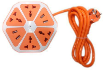 shyam traders HEXAGON 2 4  Socket Extension Boards(Multicolor, 1.8 m, With USB Port)