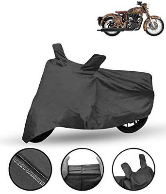 Lakshmina Enterprises Waterproof Two Wheeler Cover for Royal Enfield(Classic 500, Black)