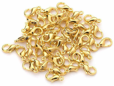 TAAJ Jewellery Making Lobster Clasps Claw Hooks for Necklace and Bracelet 8 Mm Gold (50 Pcs)