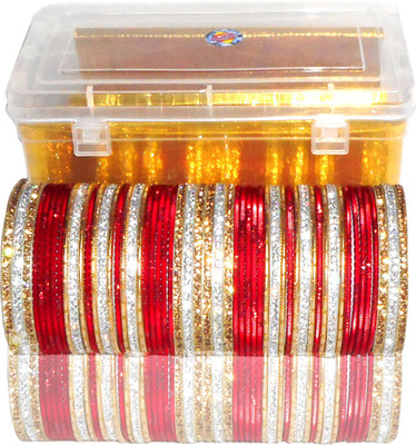 RENOY Metal Zircon Bangle Set(Pack of 54)