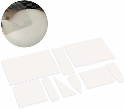 HOMEBAKERS MART Edge Scraper Scrapper Set DIY Icing Smoother Decorating Tool Dough Long Serrated scrapers, 9- Pieces Set Baking Comb(Plastic Pack of 9)